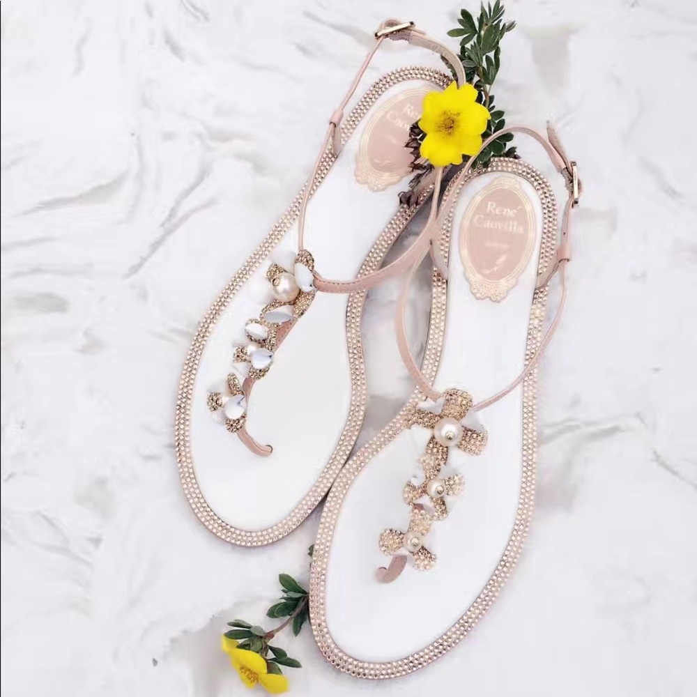Rene Caovilla crystal flats